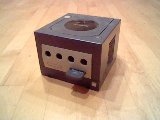 Photo of a Gamecube with the memory card in Slot B.